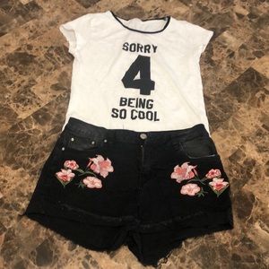 Streetwear Society black shorts/ H&M top
